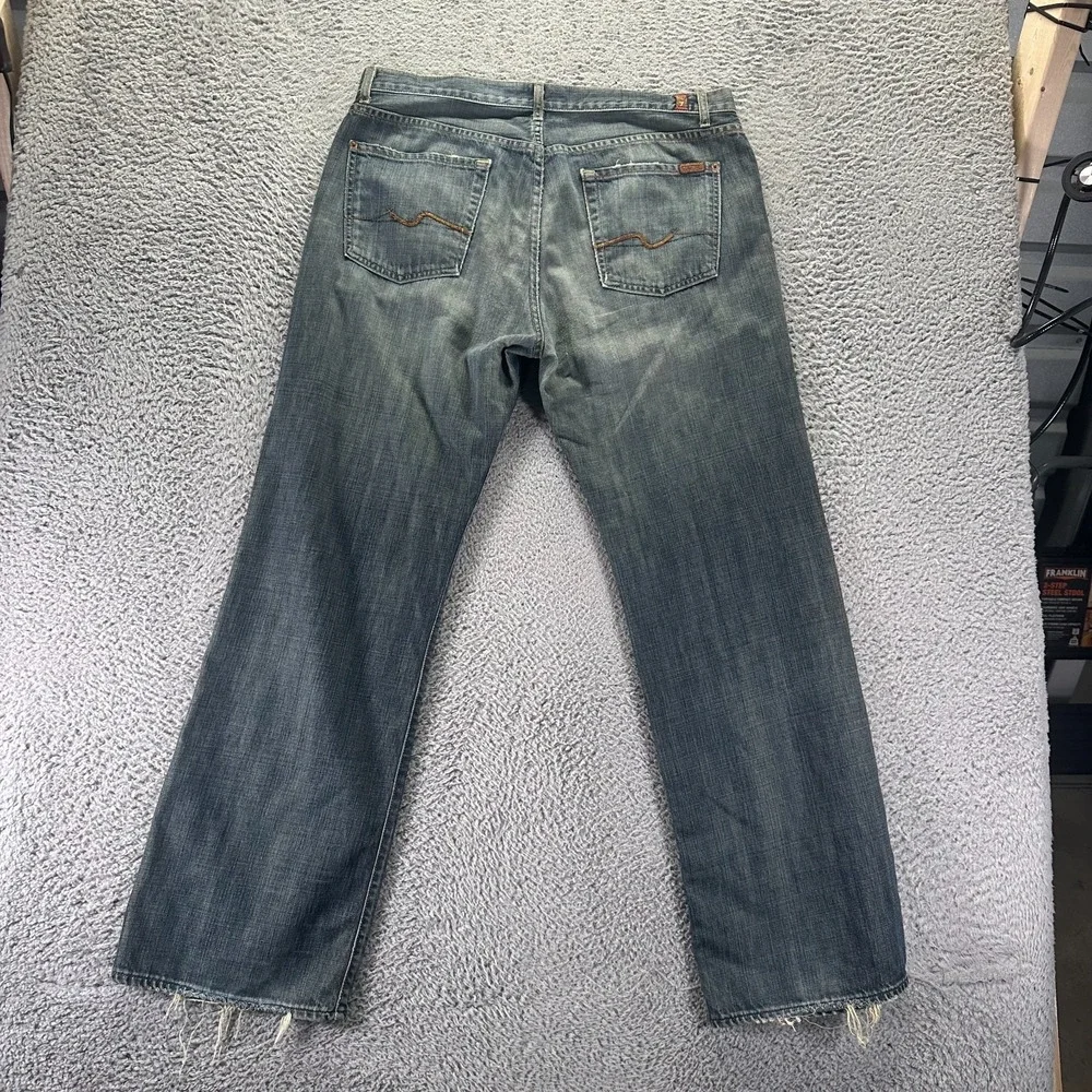 Vintage 7 For All Mankind Jeans Men 36x33 Blue Cotton Denim Straight Relaxed USA